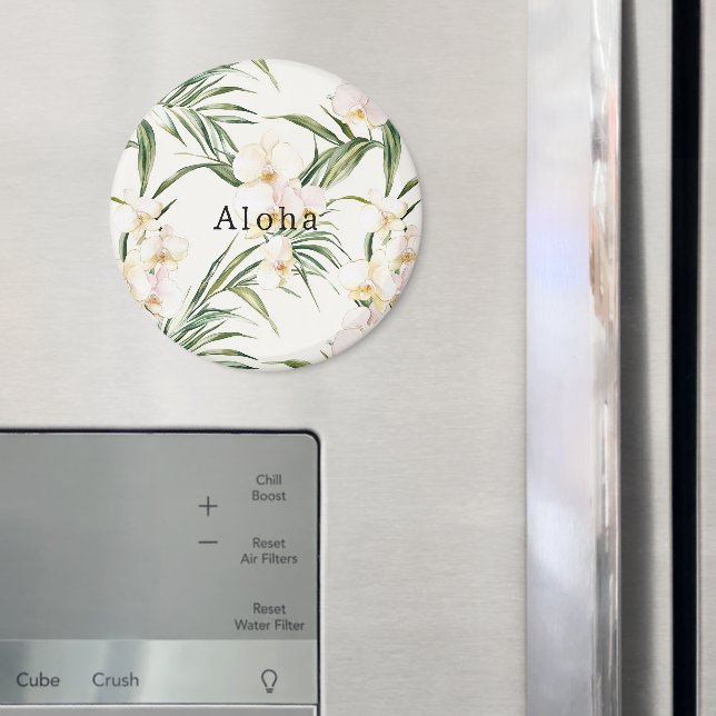 Aimant Fleurs d'orchidées blanches tropicales   (In situ (réfrigérateur))