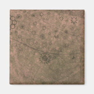 Aimant Fleurs et papillons rétro de pastèque Abstraits