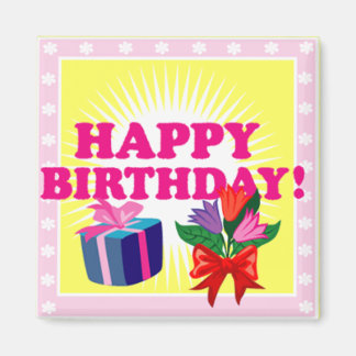 Aimant Fleurs et présentations d'anniversaire