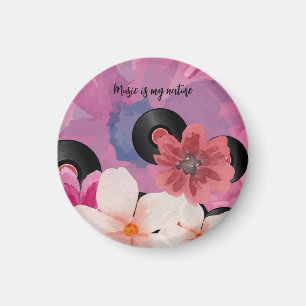 Aimant Fleurs et vinyle