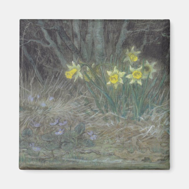 Aimant Fleurs et violets Narcissus (par Millet) (Devant)