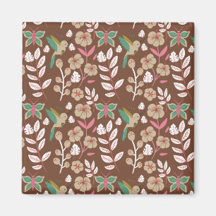 Aimant Fleurs motifs florales sans soudure, feuilles, pap