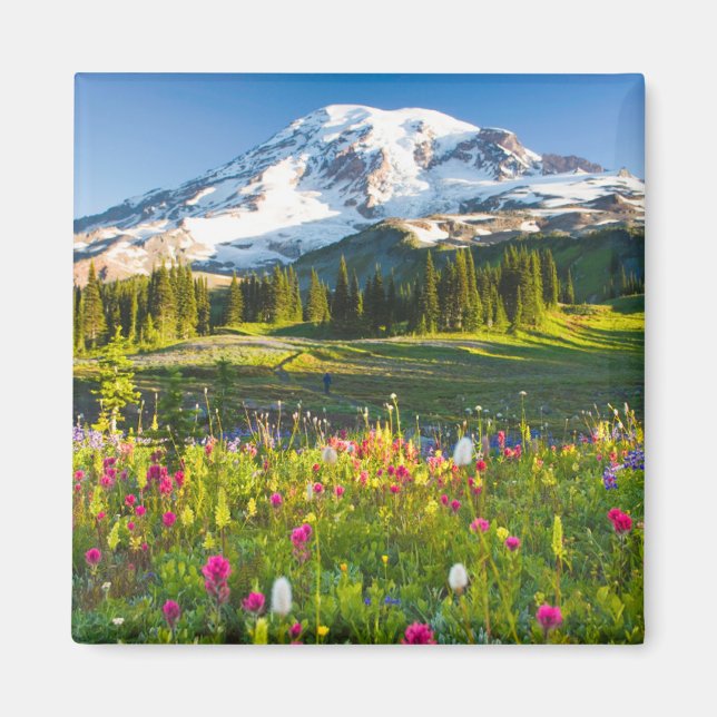 Aimant Fleurs | Mt. Rainier Fleurs sauvages (Devant)