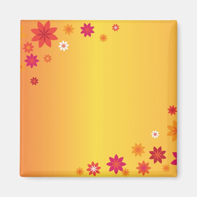 Aimant Fleurs orange (Devant)