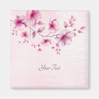 Aimant Fleurs Roses Aquarelle