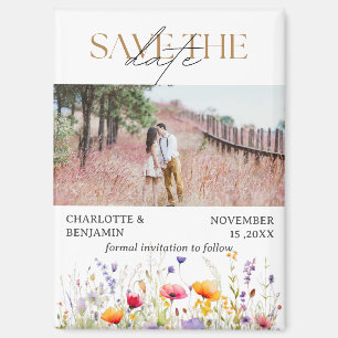 Aimant Fleurs sauvages Enregistrer Le Mariage Date