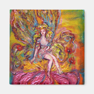 Aimant FLEURS SUR L'imaginaire ROSE IRIS