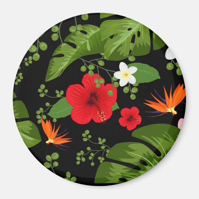 Aimant Fleurs tropicales Arrière - plan 4 (Devant)