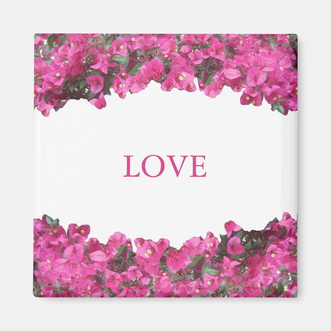 Aimant Fleurs tropicales en blanc (Devant)