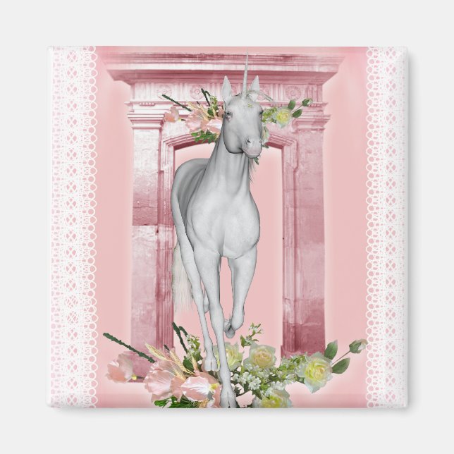 Aimant Fleurs Unicorne mignonnes 1 (Devant)