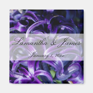 Aimant Fleurs violettes Mariage personnel