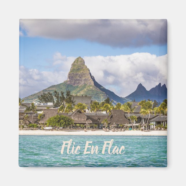 Aimant Flic en flac Plage Maurice Souvenir (Devant)