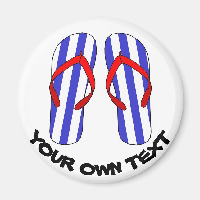 Aimant Flip Flops Plage Sandales Texte Personnalisé (Devant)