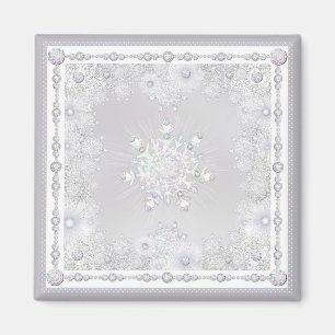 Aimant flocon blanc