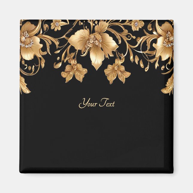 Aimant floral doré (Devant)