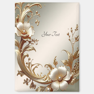 Aimant floral doré