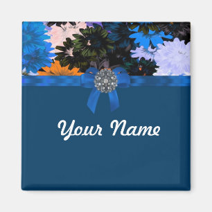 Aimant Floral et bleu coloré