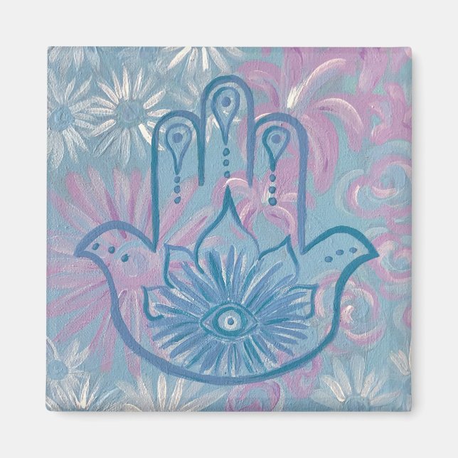 Aimant floral Hamsa (Devant)