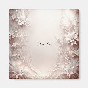 Aimant floral ivoire blanc