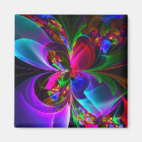 Floral moderne Art Abstrait Rouge Bleu Motif #12