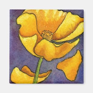 Aimant floral "Pavot jaune"