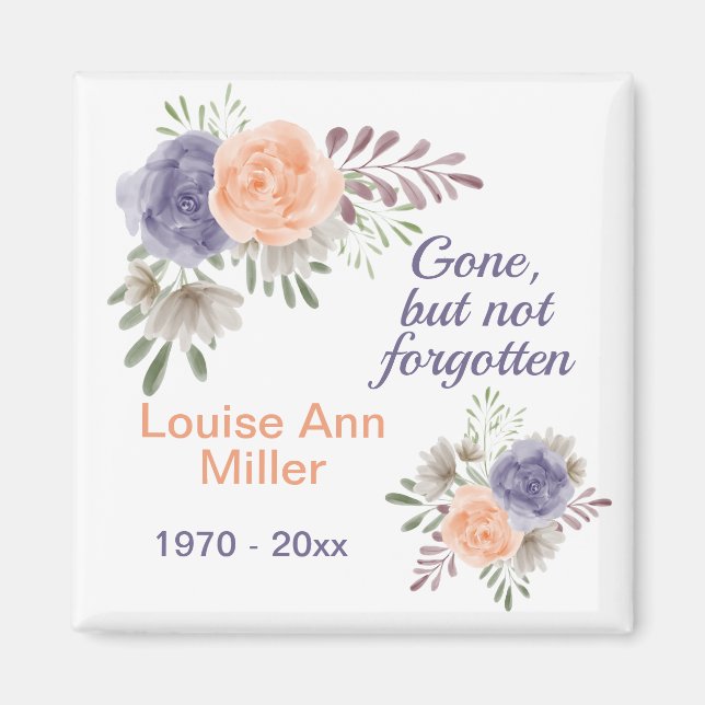 Aimant Floral Peony Memorial parti mais pas oublié (Devant)