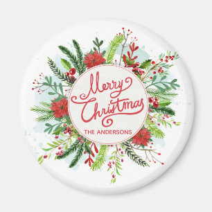 Aimant floral personnalisé de Noël   de guirland