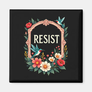 Aimant Floral résiste à Trump drôle Anti-Trump 2025