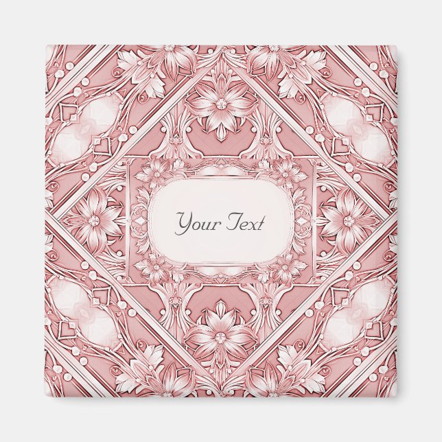 Aimant floral rose (Devant)