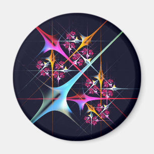 Aimant Floral rose moderne Art Abstrait Couleur Motif #01