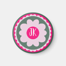 Aimant floral rose personnalisé