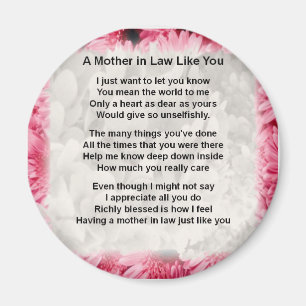 Aimant Floral rose - Poème Mère en droit