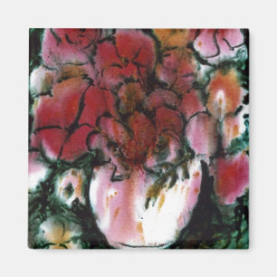 Aimant floral "Vase rose"