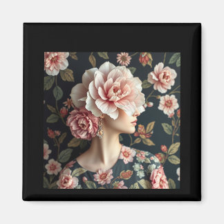 Aimant Floral Woman Art - Vivez la vie en pleine floraiso