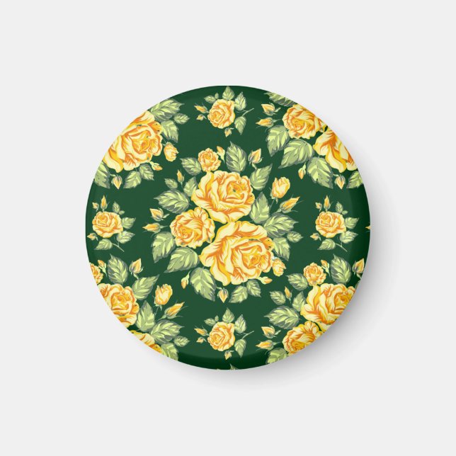 Aimant Floral Yellow Roses Motif (Devant)