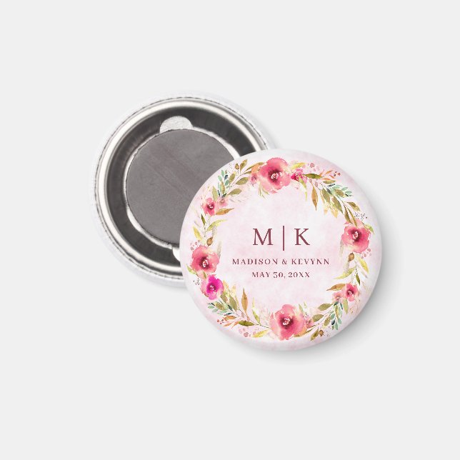 Aimant Flore minimale et chic | Mariage (Recto/Verso)