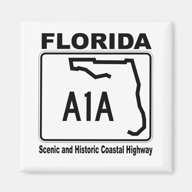 Aimant Floride A1A Autoroute côtière Pittoresque et histo (Devant)