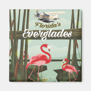 Aimant Floride Everglades dessin animé poster de voyage