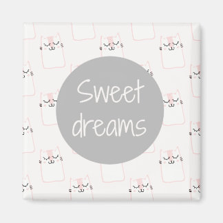 Aimant Fluffy Marshmallow Kitty en rose | Sweet Dreams