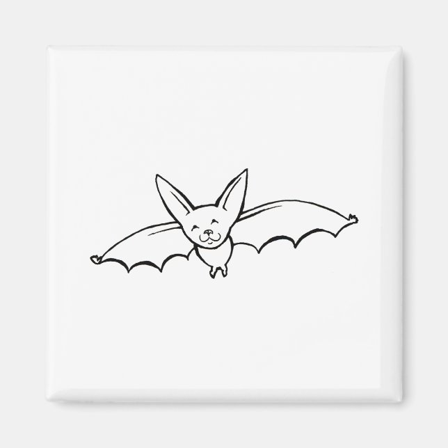 Aimant Flying Bat - amusant dessin original d'encre (Devant)