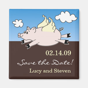 Aimant Flying Pig Enregistrer l'aimant de date