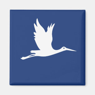 Aimant Flying white stork
