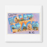 Folly Beach South Carolina SC Vieux Vintage Carte