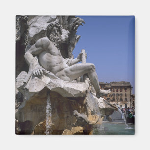 Aimant Fontaine des Quatre-Fleuves, Place Navone, Rome,