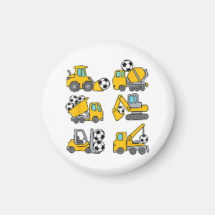 Aimant Football Ball Kids Football Construction Camions