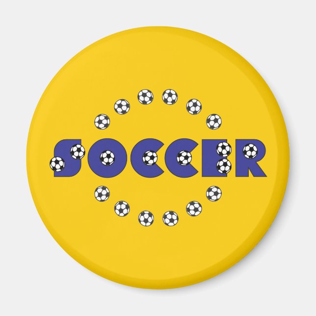 Aimant Football en bleu (Devant)