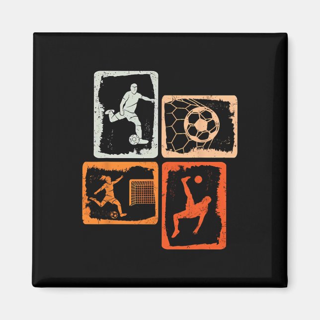 Aimant Football Rétro Coloré  (Devant)