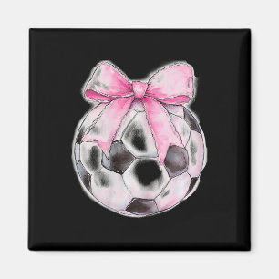 Aimant Football Ruban Rose Coquette Bow Dentelle Filles