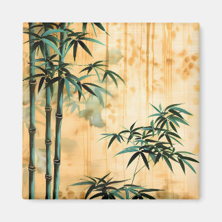 Aimant Forêt de bambou botanique zen de la nature