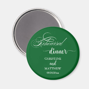 Aimant Forêt de calligraphie élégante vert pour dîner de